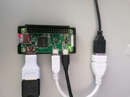 Abbildung 2: Mein angeschlossener Pi Zero W mit fertigem OS